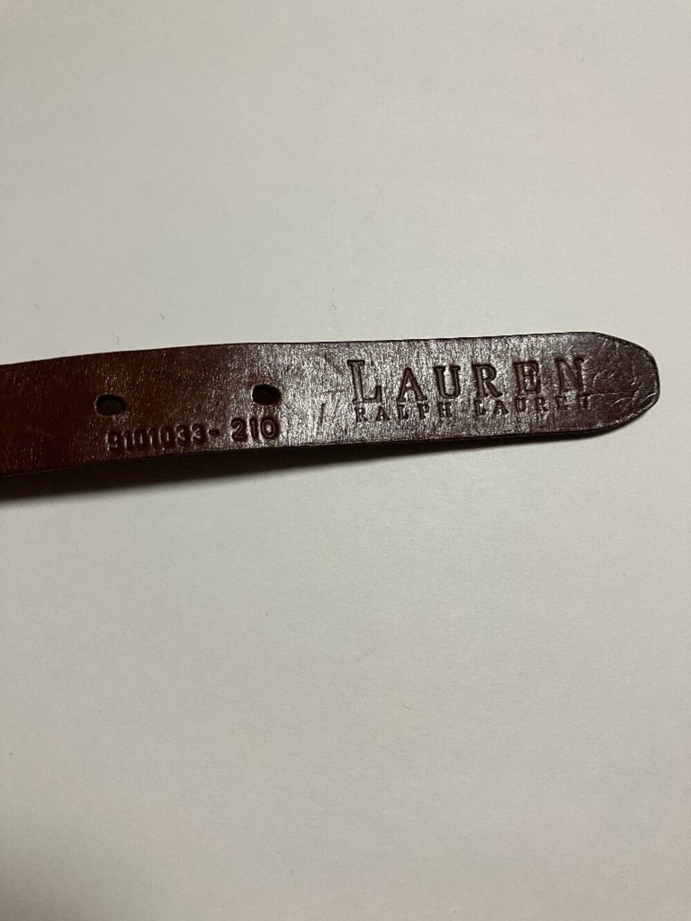Lauren Ralph Lauren Brown Braided Leather Skinny Belt Brass Buckle Size Medium - Picture 4 of 7